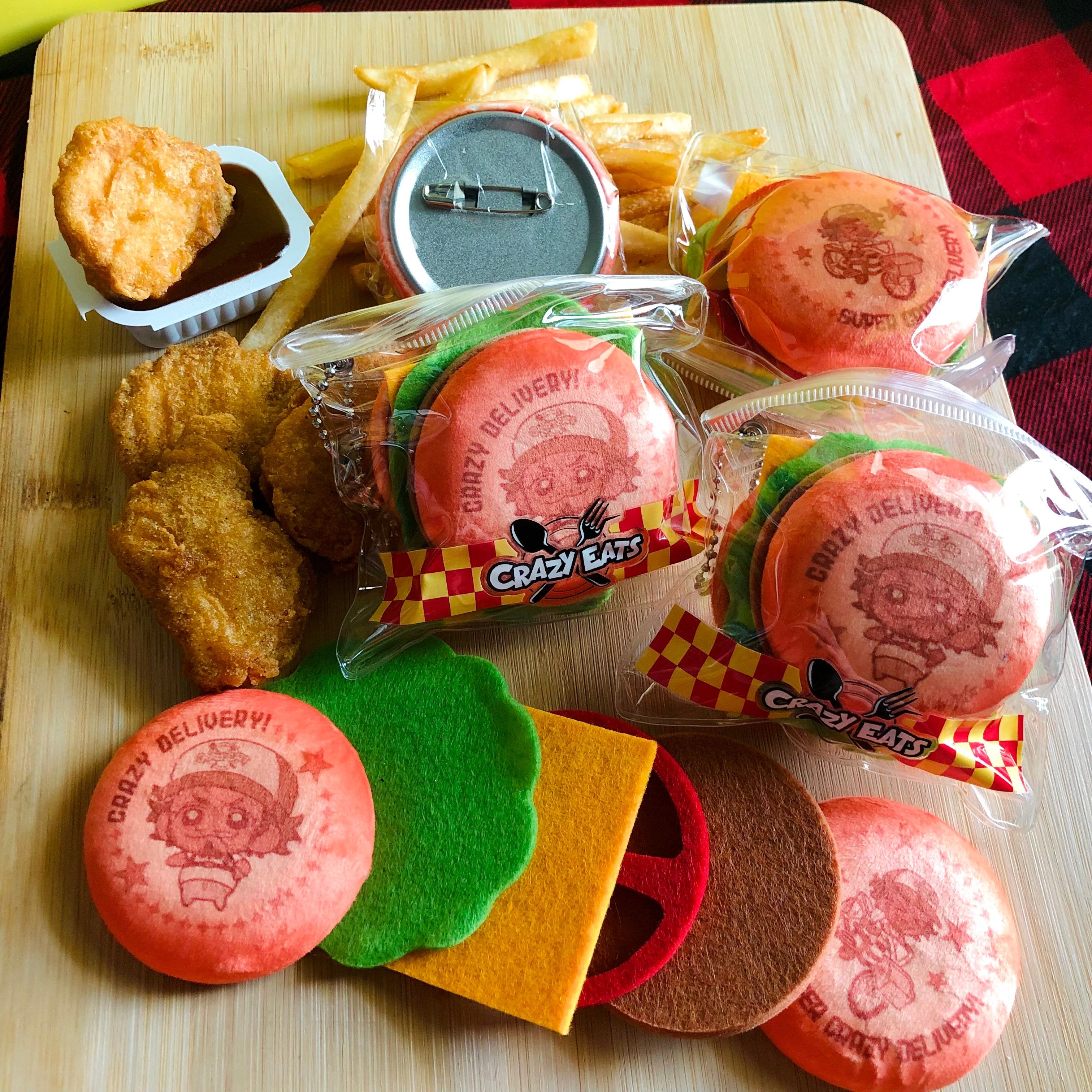 YAKUZA Crazy Eats Minky Burger Button – OZMODAI