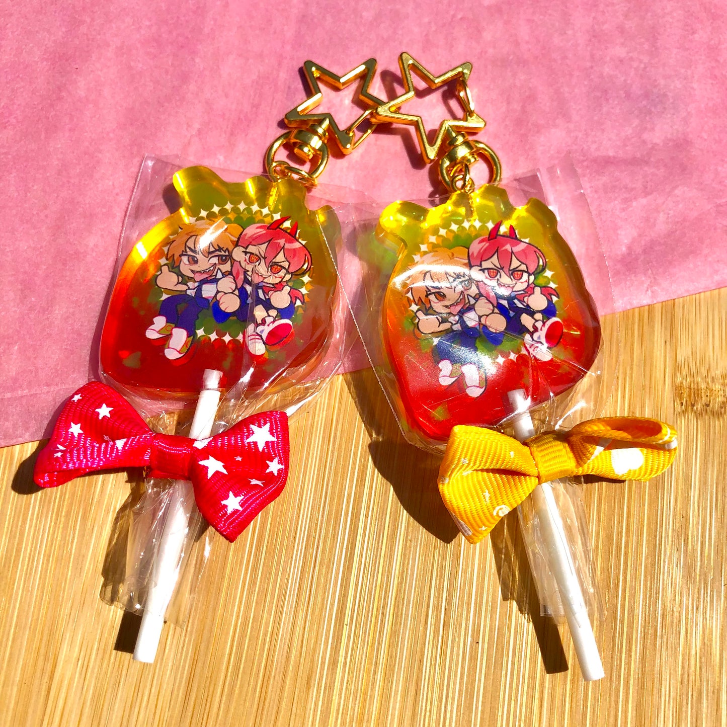 CHAINSAW MAN 2" Power & Denji Acrylic Lollipop Charm