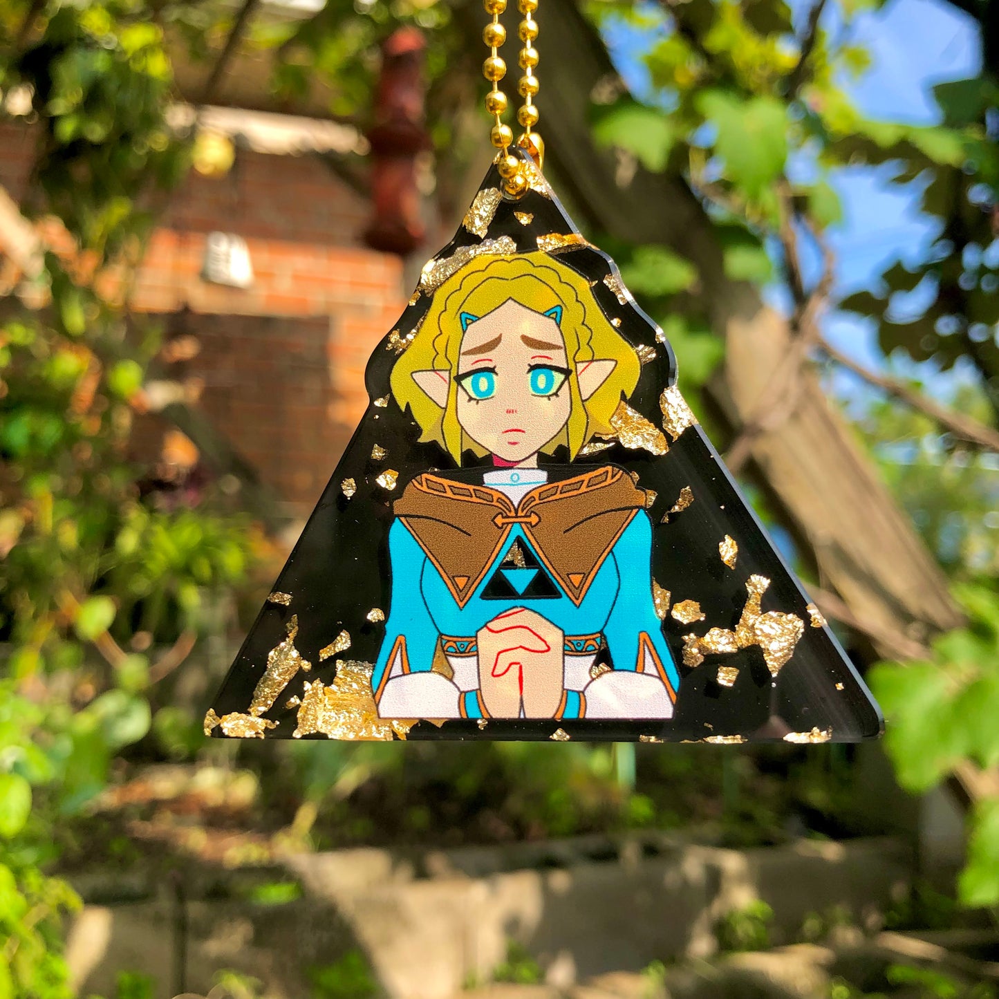 LEGEND OF ZELDA Tears of the Kingdom 3" Black Gold Leaf Charm