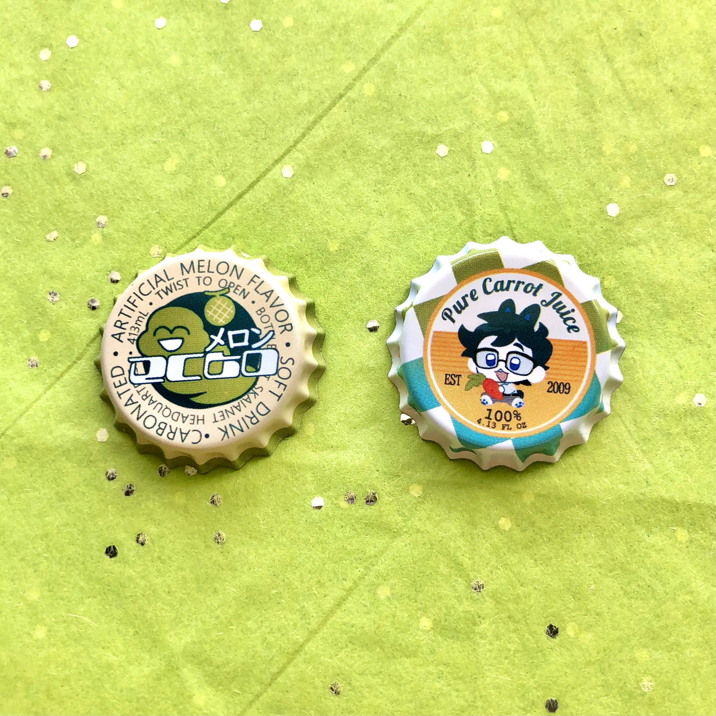 HOMESTUCK Egbun / Ectoslime Bottlecap Buttons